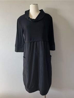 Joseph Ribkoff Black Panel Midi Dress with Pockets